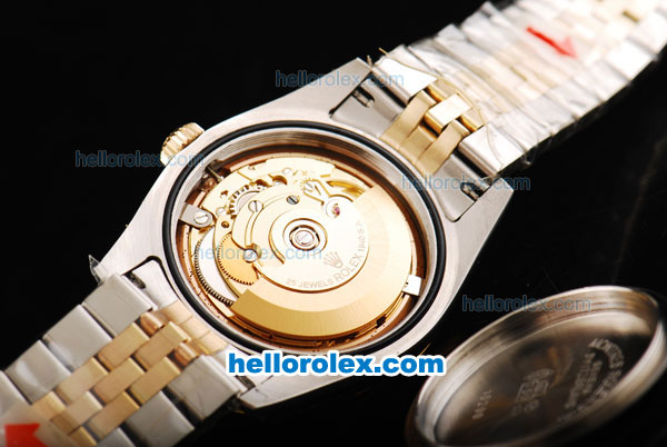 Rolex Datejust Automatic Movement White Border with Gold Stick Markers and Gold Bezel-18K Gold Never Fade - Click Image to Close